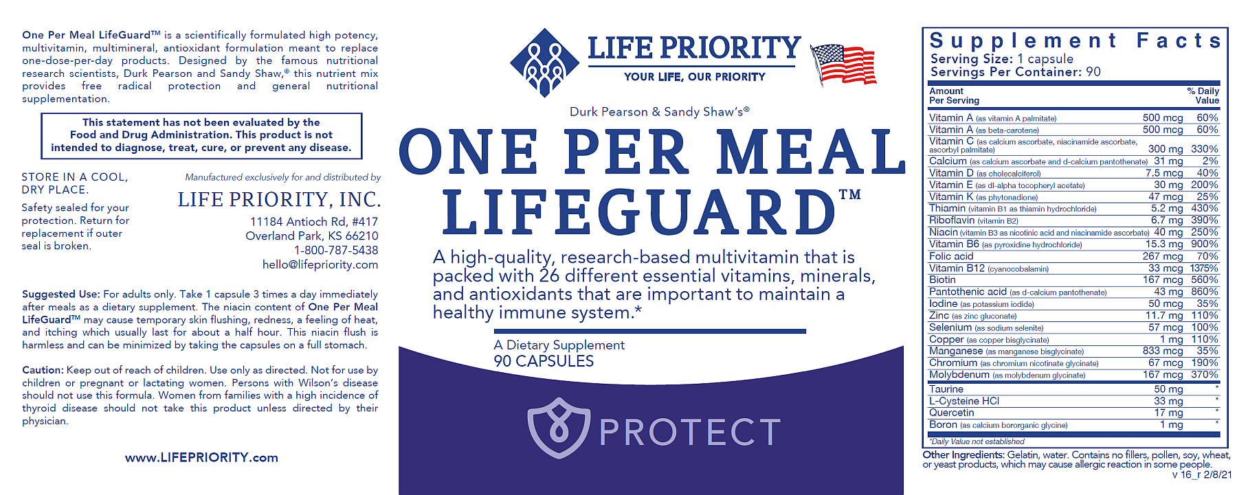 One-Per-Meal LifeGuard