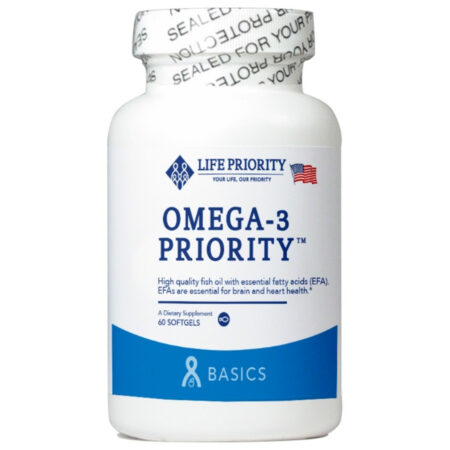 OMEGA-3 PRIORITY™ contains high quality fish oil with essential fatty acids (EFA), Getting enough EFA’s is essential for brain and heart health. High quality fish oil with essential fatty acids (EFA). EFAs are essential for brain and heart health.