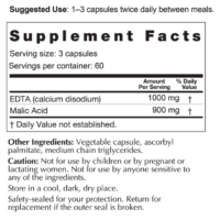 Nutristand, NutriCrafters, The most studied form of EDTA (calcium disodium ethylenediaminetetraacetic acid) combined with malic acid to enhance the benefits of EDTA.