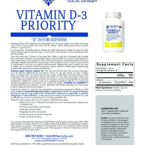 Information about Vitamin D3 benefits for immune health.