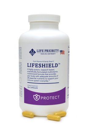 Lifesheild multivitamin bottle with capsules